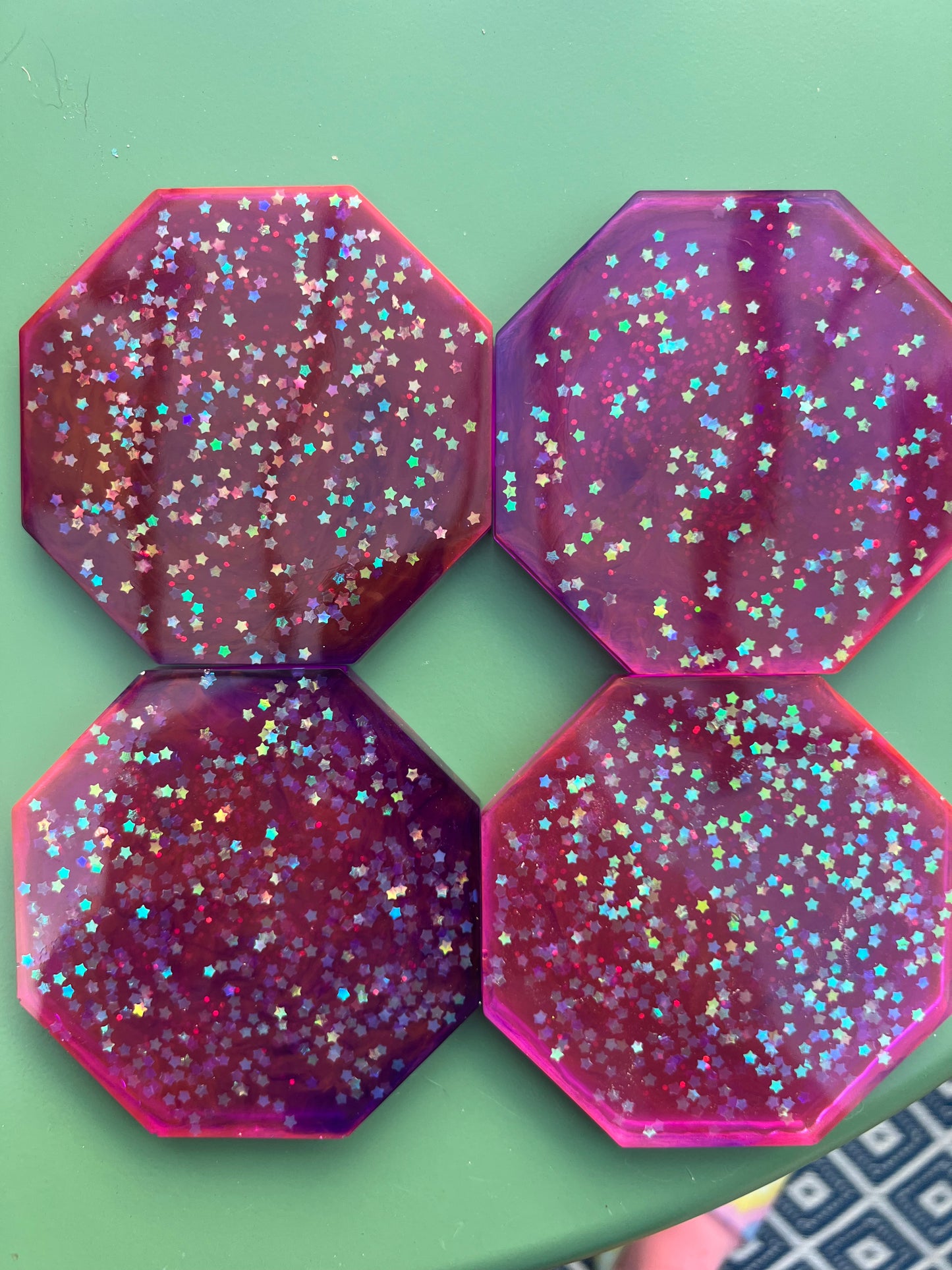 Purple Stars Coaster Set