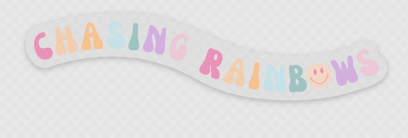 Chasing Rainbows Logo Sticker - transparent background