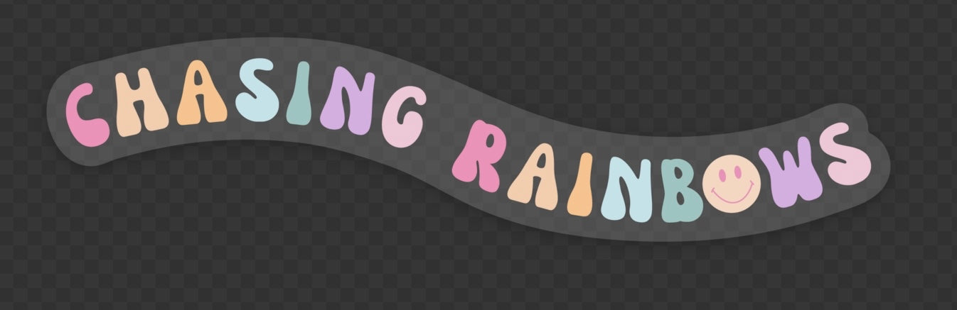 Chasing Rainbows Logo Sticker - transparent background