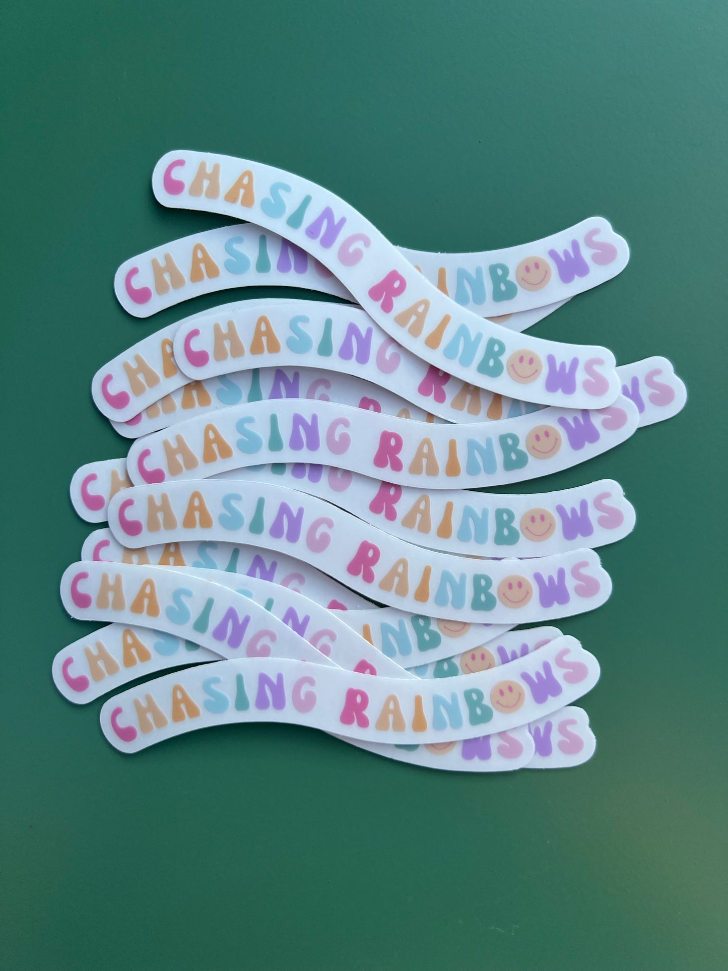 Chasing Rainbows Logo Sticker - transparent background